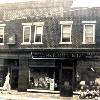 Lackawanna Avenue Hardware Store and Bank 1950