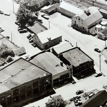 Lackawanna Avenue aeria view facing tracks circa 1954