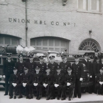Far Hills Firehouse Firemen in uniform - Date Unknown